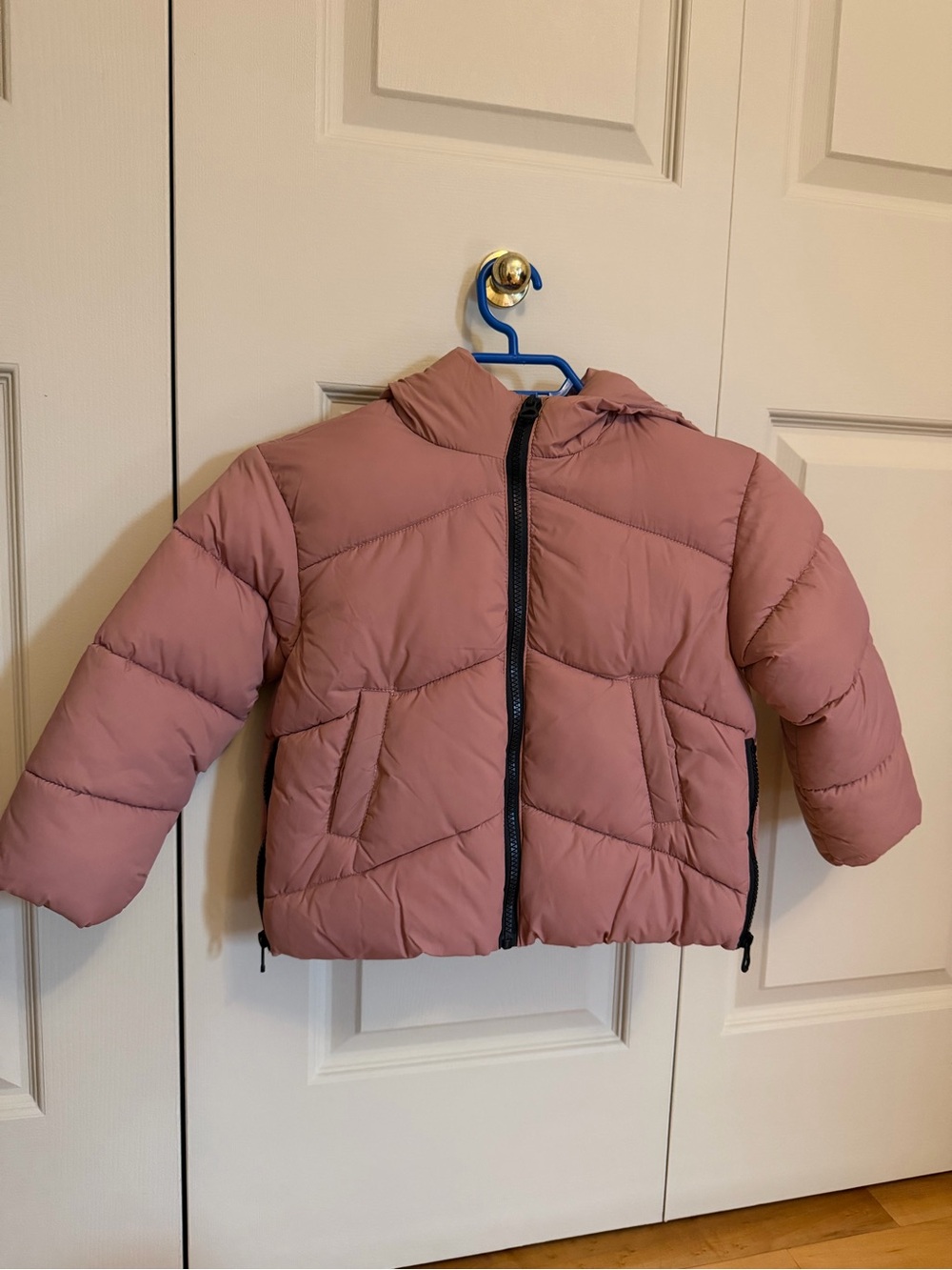 Zara Kids Hooded Puffer Jacket in Pink NWT